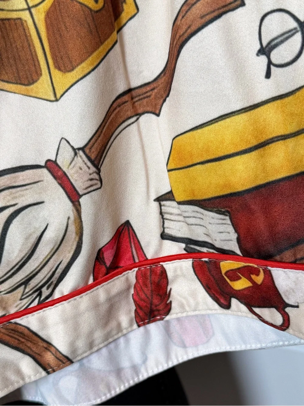 Harry Potter Inspired Pajama Set – Hedwig Owl Button-Up Top & Shorts | Size Med